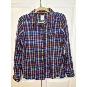 Patagonia Fjord Long Sleeve Flannel Organic Cotton Blue/Purple Women's Size 12